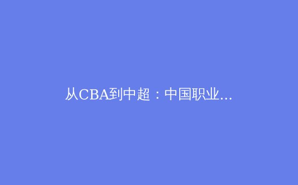 从CBA到中超：中国职业体育的商业化迷思与破局之路 - 4